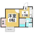 コーポ美芳 2階 １Kの間取り図