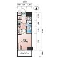 大阪市中央区 糸屋町１丁目（谷町四丁目駅） 4階 １Kの間取り図