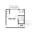 京都市北区 平野宮西町（北野白梅町駅） 1階 ワンルームの間取り図