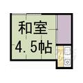 京都市北区 等持院南町（北野白梅町駅） 1階 ワンルームの間取り図