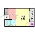 プラザアビコ １０５ １Kの間取り図