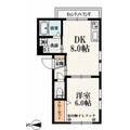 新宿区 若葉１丁目（四谷三丁目駅） 2階 １DKの間取り図