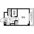 ヴィレッジリバー千日前 2階 １Kの間取り図