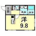 コンフォート武庫川 1階 ワンルームの間取り図
