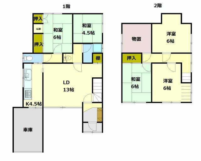 小樽市 松ケ枝1丁目(小樽駅) 2階建 5LDK 2