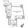 セントラルクリブ六本木Ⅲ 3階 ワンルームの間取り図