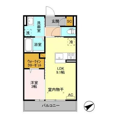 ボヌール ２０２ １ｌｄｋ 提供元 大和リビング 株 両毛営業所 アットホーム 足利市の賃貸アパート 1002404335