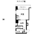 スクエア橘 ００４Ａ １Kの間取り図