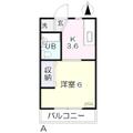 ホワイトメゾンブランセ ２０２ １Kの間取り図