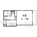 京都市中京区 西ノ京伯楽町（円町駅） 2階 １Kの間取り図