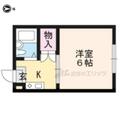 京都市中京区 西ノ京御輿岡町（円町駅） 1階 １Kの間取り図
