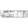 Ｓ－ＲＥＳＩＤＥＮＣＥ王子Ｎｏｒｄ １１０３ １DKの間取り図