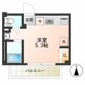 イーストリーヴス 201 ワンルームの間取り図