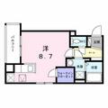 明石市 南王子町（西新町駅） 1階 ワンルームの間取り図