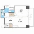 エステムコート北堀江Ⅱ 12階 １DKの間取り図