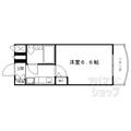 京都市中京区 高倉通夷川上る福屋町（丸太町駅） 2階 １Kの間取り図