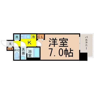 間取り　洋室７帖　脱衣洗面所　クローゼット付