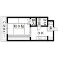 浜松市中央区 富塚町 1階 １DKの間取り図