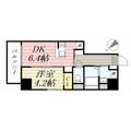 プライマル根岸 4階 １DKの間取り図