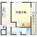 ヴィクトリアハイツ港町 １０２ １Kの間取り図