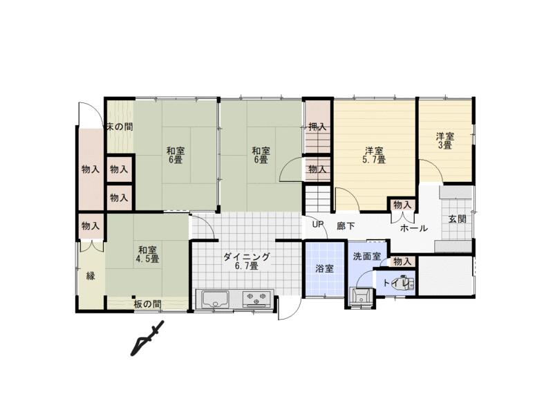 Nagasaki City, Iwamimachi, 2-story building, 7DK