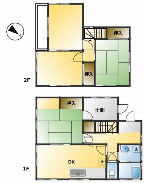 Sakagawa, Minami-ku, Okayama City (Sakagawa Station) 2-story building, 4DK &mdash; photo 1
