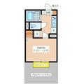 ＰＬＡＺＡＣＯＡＴ　ＵＭＥＧＡＯＫＡ １０２ １Kの間取り図