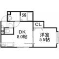 ロジェ ２０２ １DKの間取り図