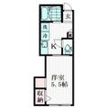 山一田端新町１丁目ビル 2階 １Kの間取り図