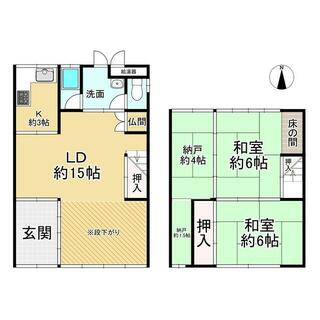 Maizuru City, Aza Hama (Higashi-Maizuru Station), 2 floors, 3 bedrooms, dining room and kitchen. 2.5 million yen.
