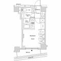 ザ・パークハビオ文京目白台プレイス ２０６ ワンルームの間取り図