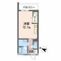 シャーメゾン　リバーサイド ２０３ ワンルームの間取り図
