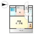 岡山市北区 津島福居１丁目（法界院駅） 1階 １Kの間取り図
