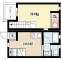ボンヌール川名 1階～2階部分 １DKの間取り図