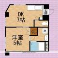 リバティーパレス ２０１ １DKの間取り図