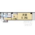 京都市右京区 太秦北路町（太秦駅） 4階 １Kの間取り図