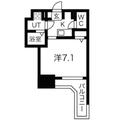大阪市中央区 大手前２丁目（天満橋駅） 15階 １Kの間取り図