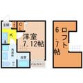 パルティーレ 2階 １Kの間取り図