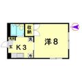 タンジーハット 206 １Kの間取り図