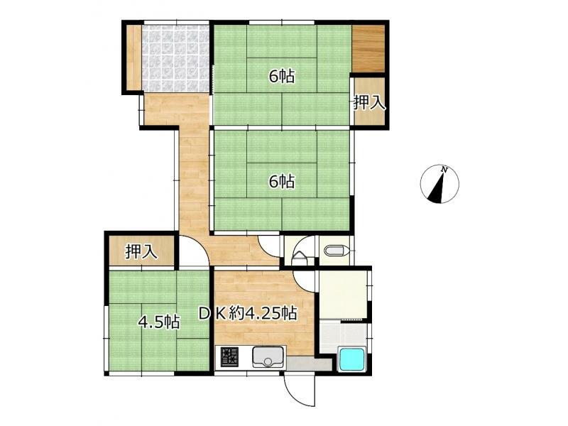 Sakata City, Hikarioka 5-chome (Sakata Station) Single-story building 3K