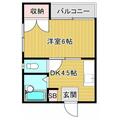 コーアコーポ ２０１ １Kの間取り図