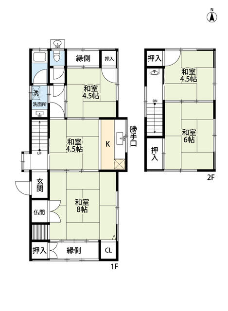 Okayama City, Naka Ward, Kadota Honmachi 2-chome (Higashiyama/Okaden Museum Station) 2-story building, 4DK &mdash; photo 6