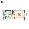 京都市中京区 西ノ京伯楽町（円町駅） 4階 １Kの間取り図
