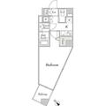 ルミークアン神楽坂 ２０４ １Kの間取り図