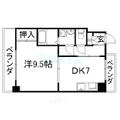 ピュアコート五条 5階 １DKの間取り図