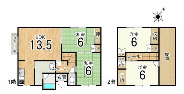 岩見沢市 幌向北二条3丁目(幌向駅) 2階建 4SLDK 2