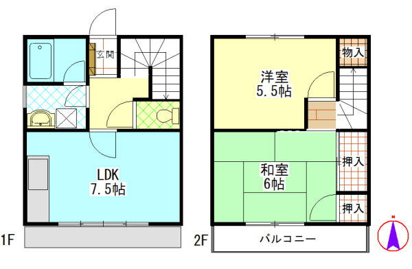 アットホーム】川上テラスA 2号室 2DK（提供元：太平洋不動産(株