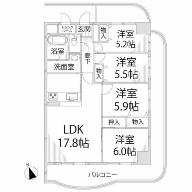 【アットホーム】手柄アートスカイハイツ 806 3LDK（提供元：(有)有本興産）｜姫路市の賃貸マンション[1145416803]