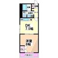 渋谷区 富ヶ谷２丁目（代々木八幡駅） 2階 １DKの間取り図