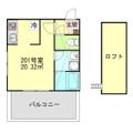 スピカハイツ戸部 ２０１ ワンルームの間取り図